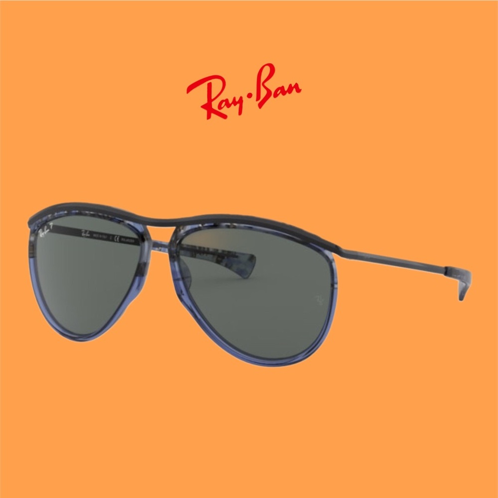 New Olympian Polarized Ray Ban Aviator RB 2219 (128802) Sunglasses 👩‍✈️ 💙